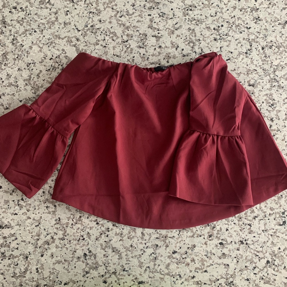 Maroon Off Shoulder Top